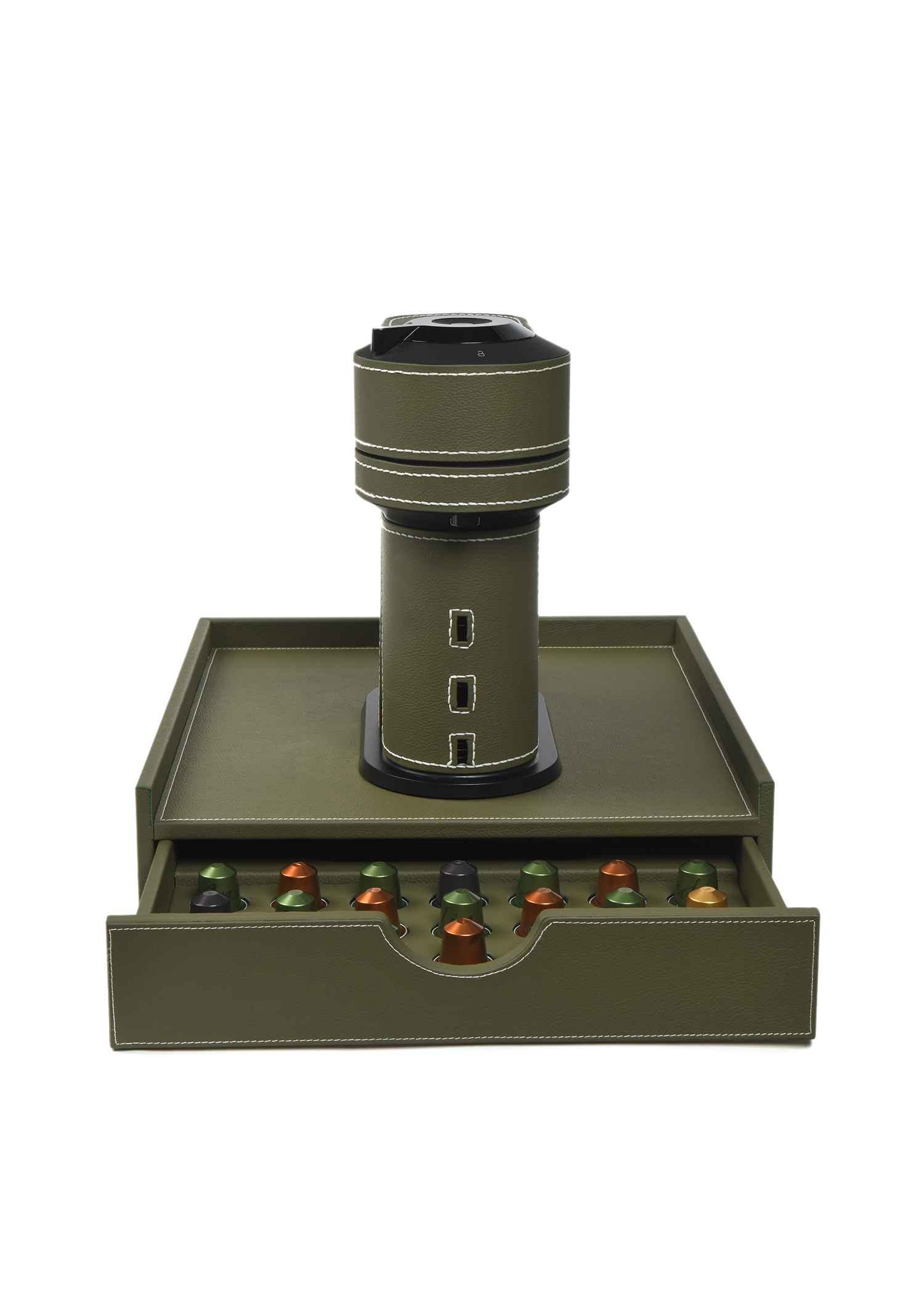 Green Leather Coffee Machine Large
