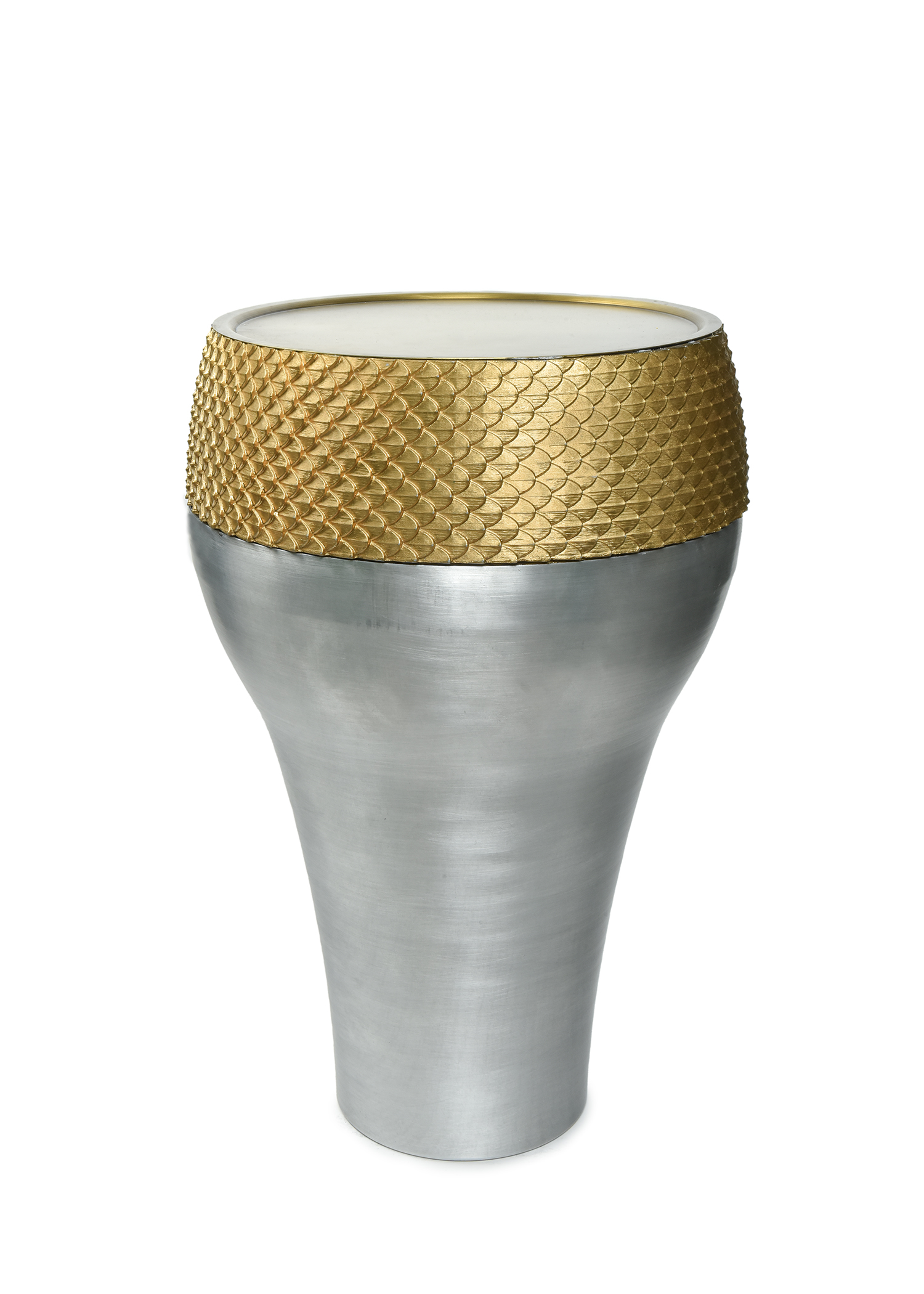 Silver Planter Table With Gold Top