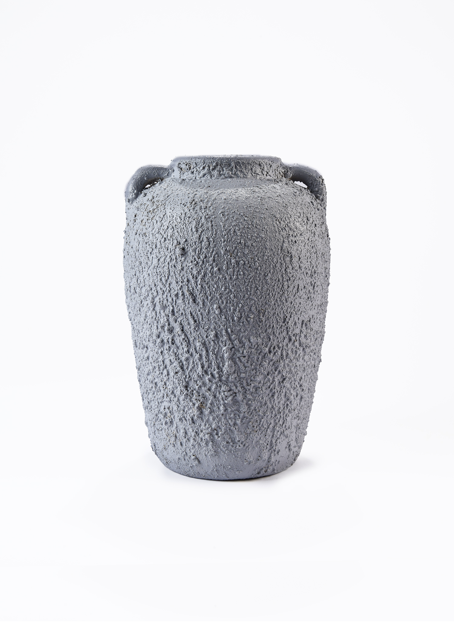 White Textured Vase with Handles