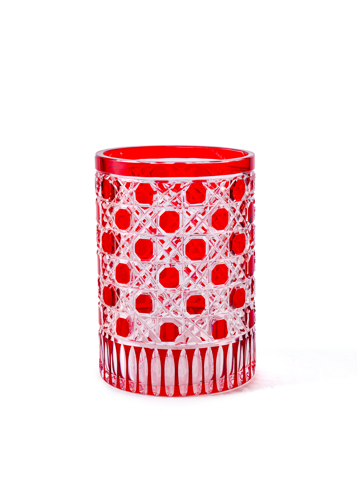 Red Cylinder Flower Pot