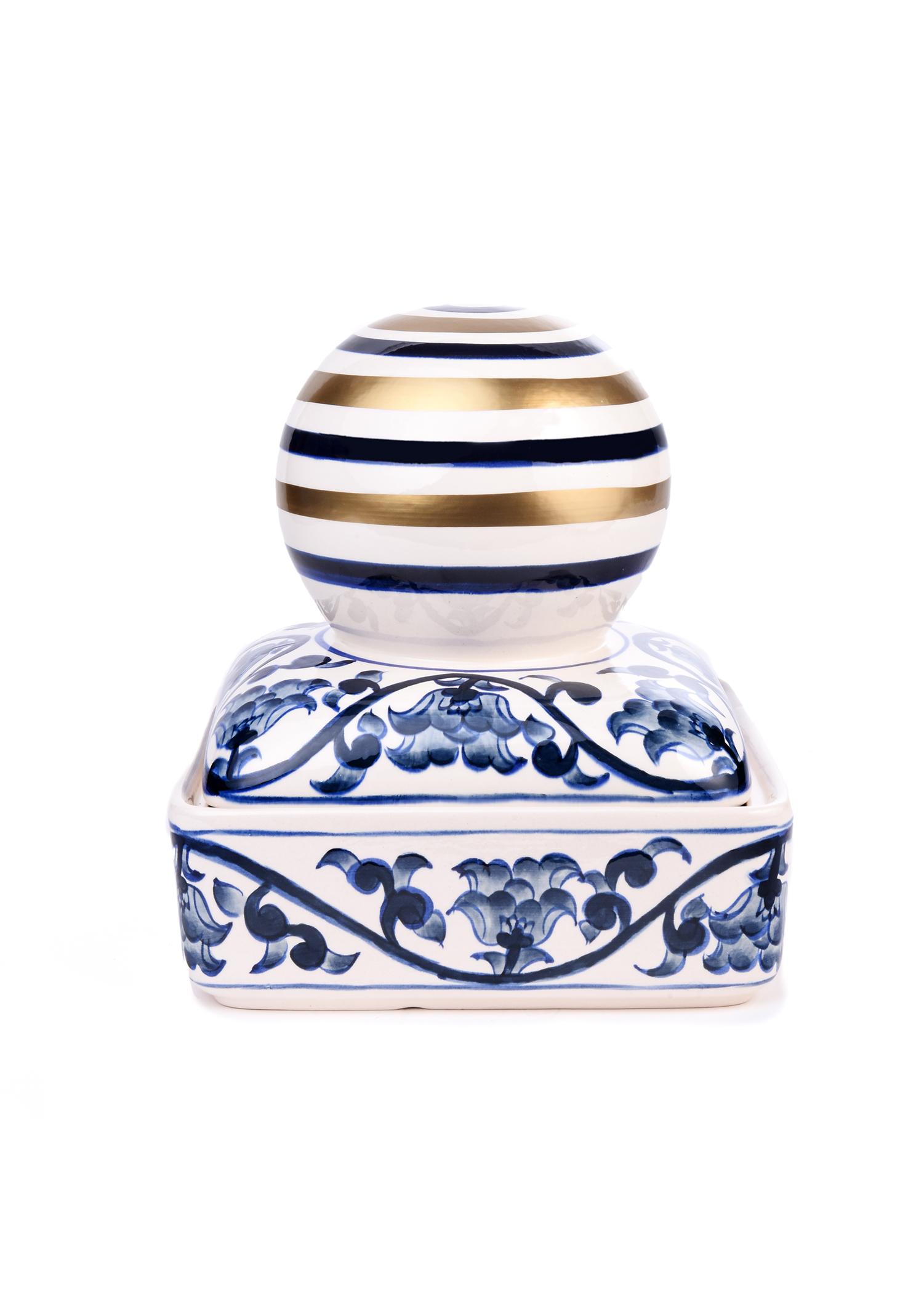 Blue Vase With Spherical Cover