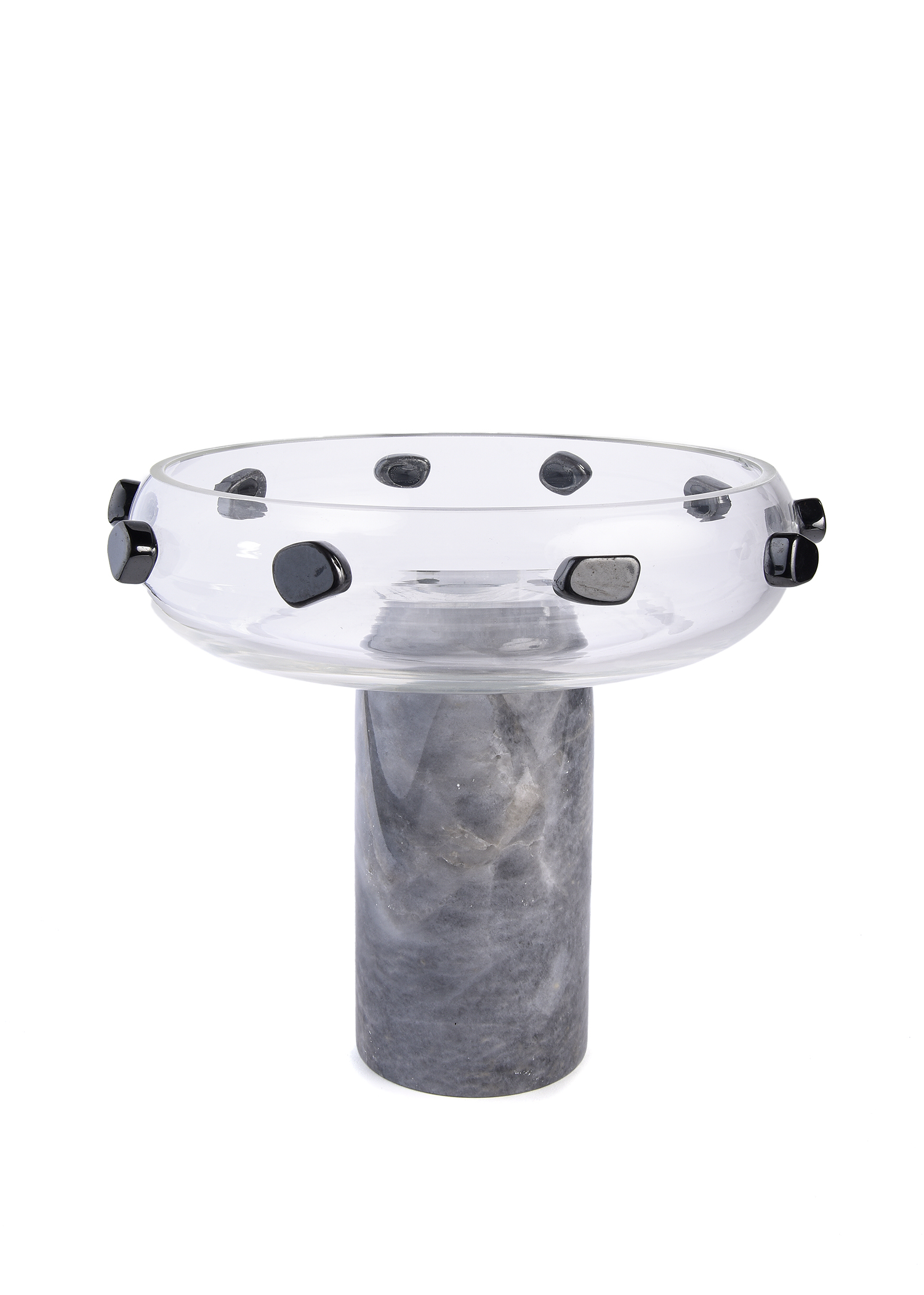 Transparent Vase With Grey 
Marble Legs Medium