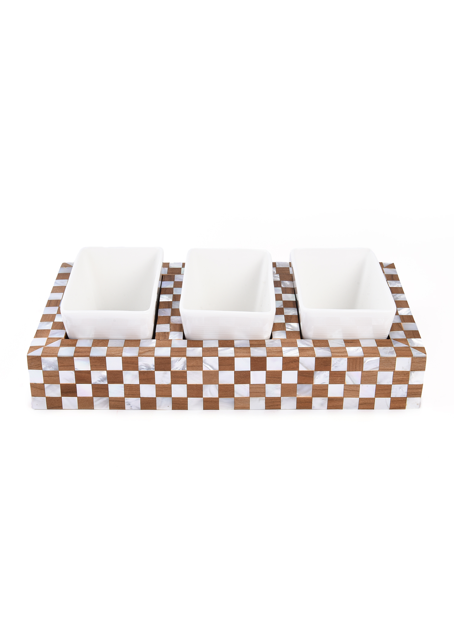 3 Bowls pearl checkers