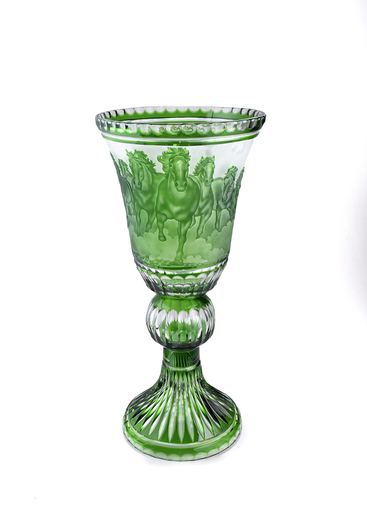 Green Crystal Vase Large
