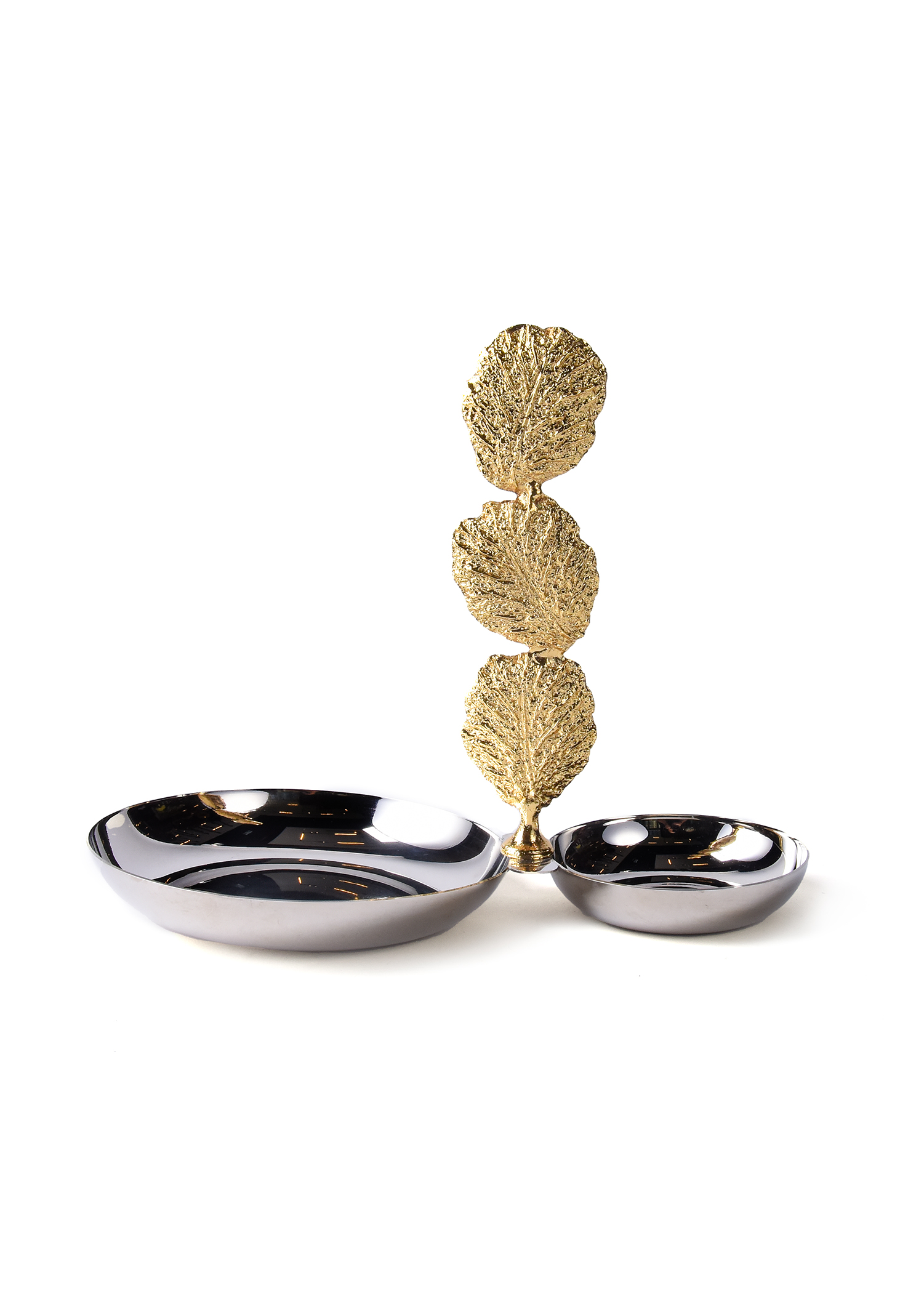 Silver Tow Plate With Gold 
Handle