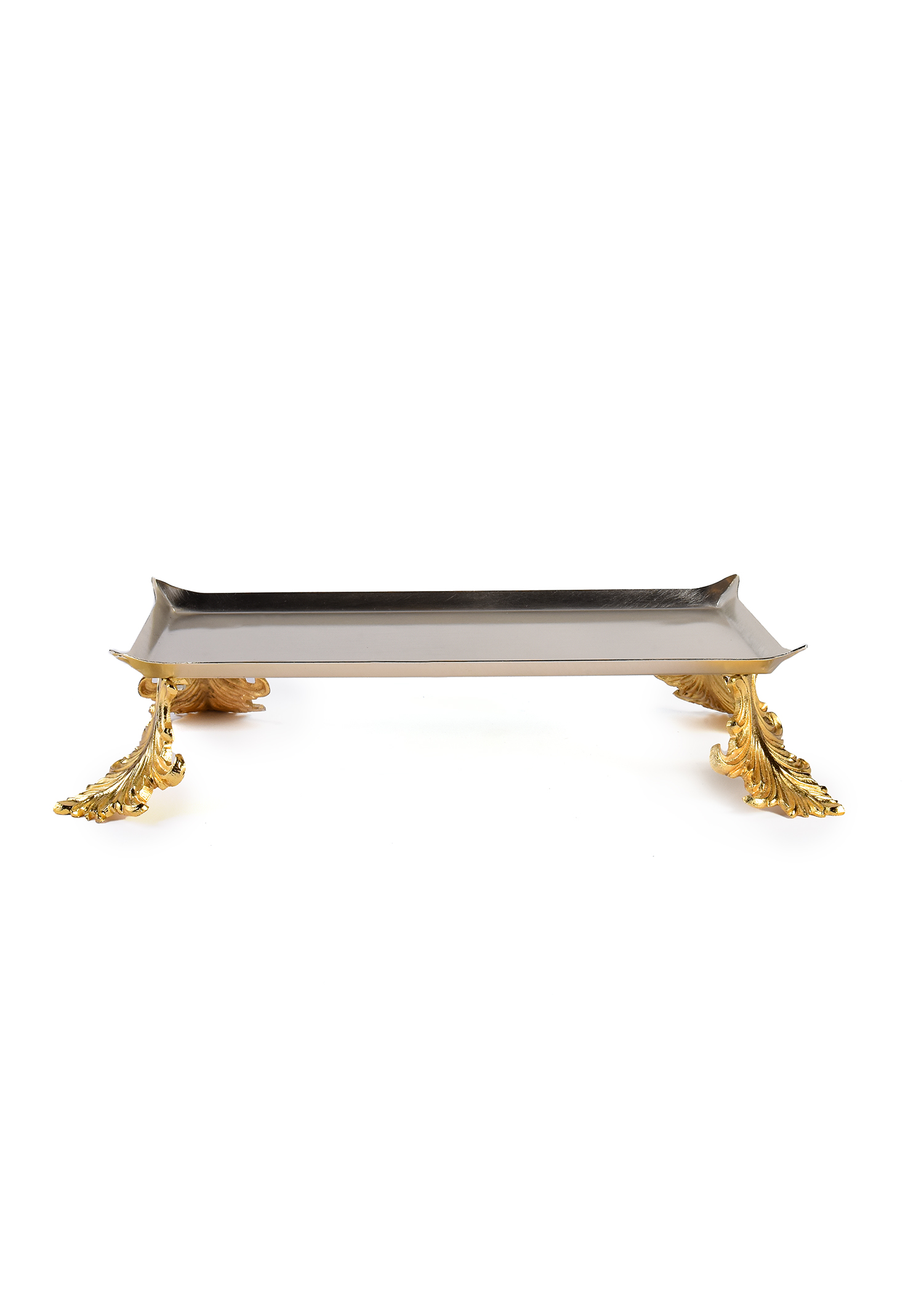 Silver Tray With Leaf Legs