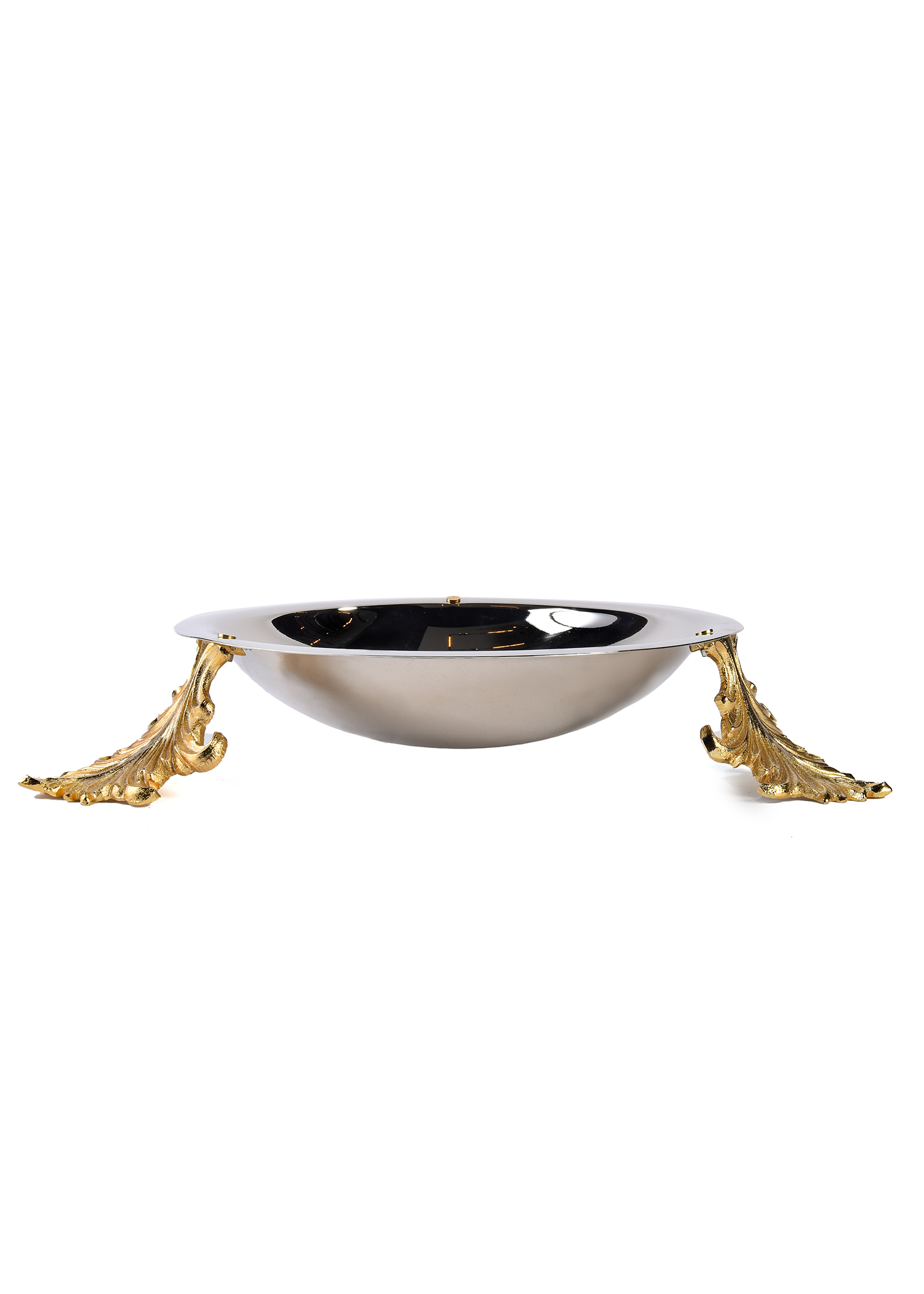 Silver Circle Trat With Leaf Legs 
Small