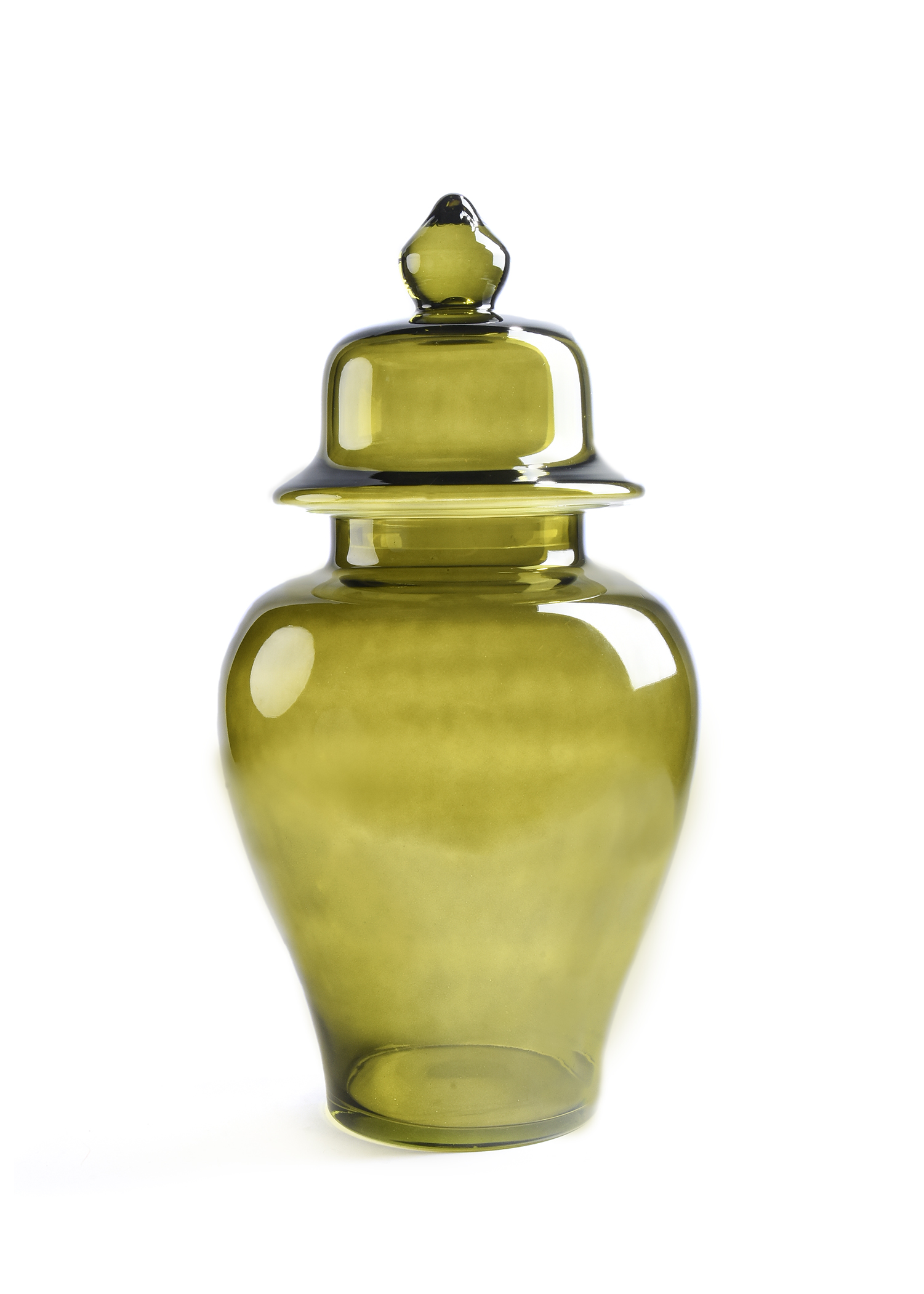 Glass Green Jar Medium