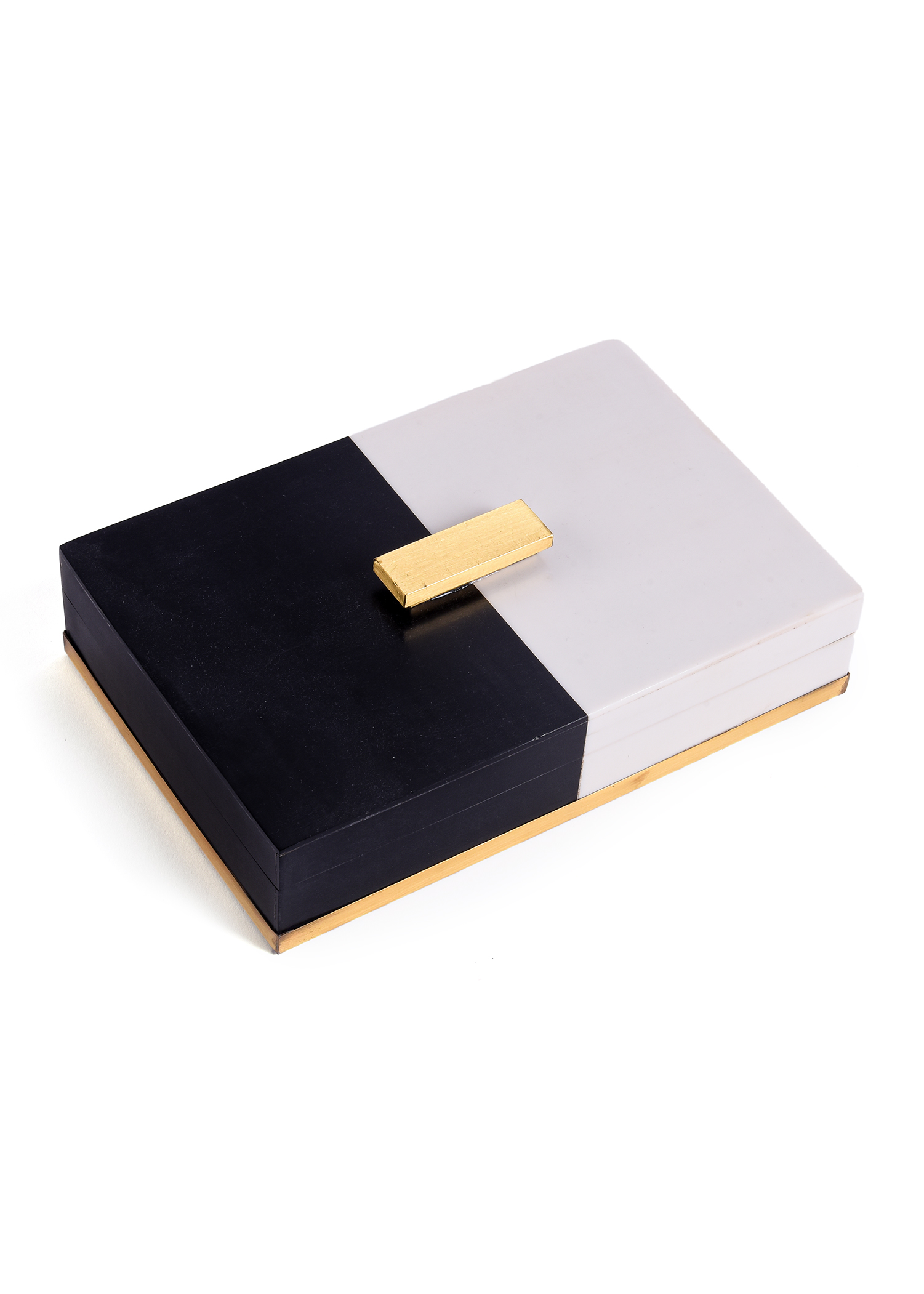 Black White And Gold Wooden Box