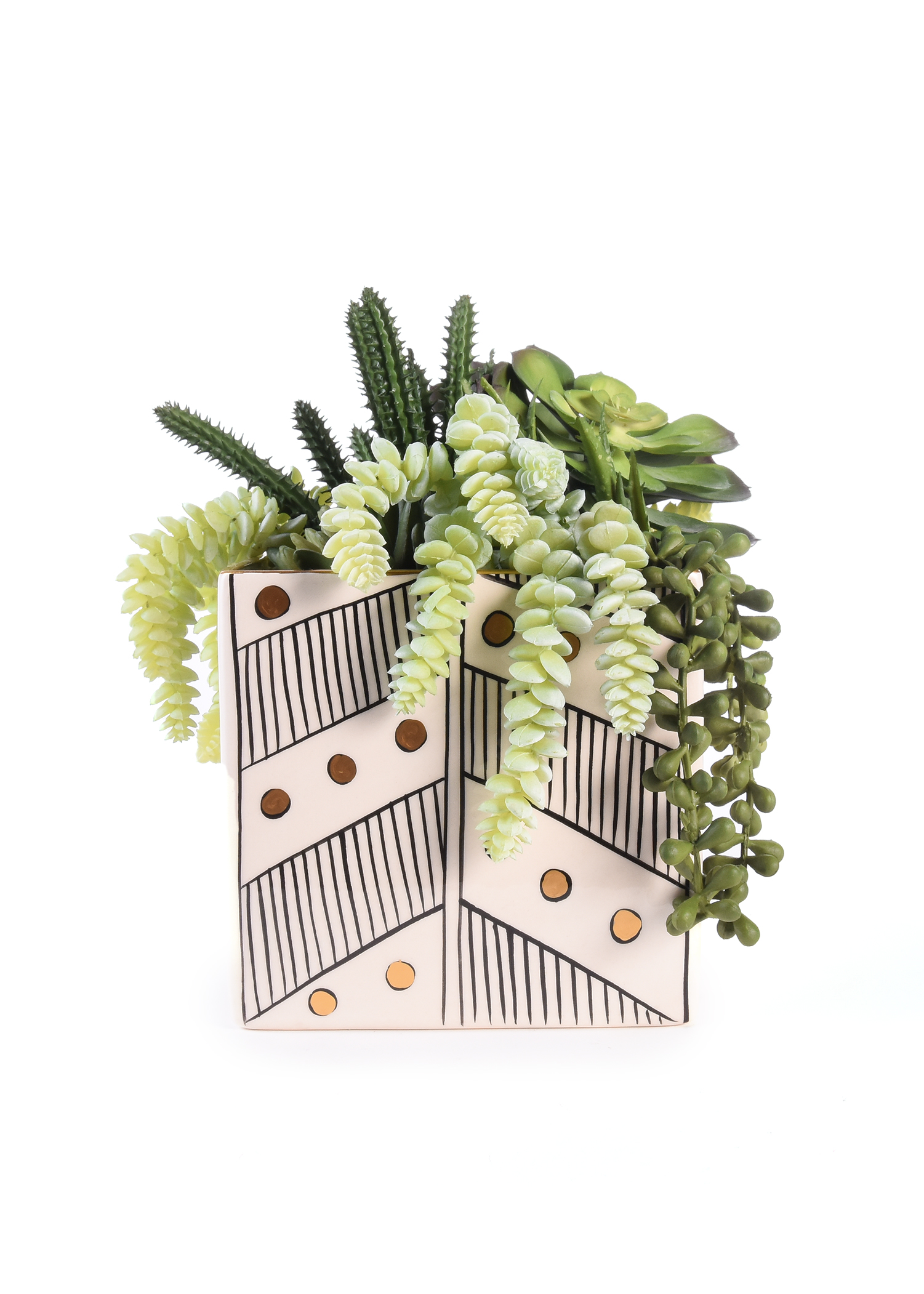 Black White And Gold Square Vase