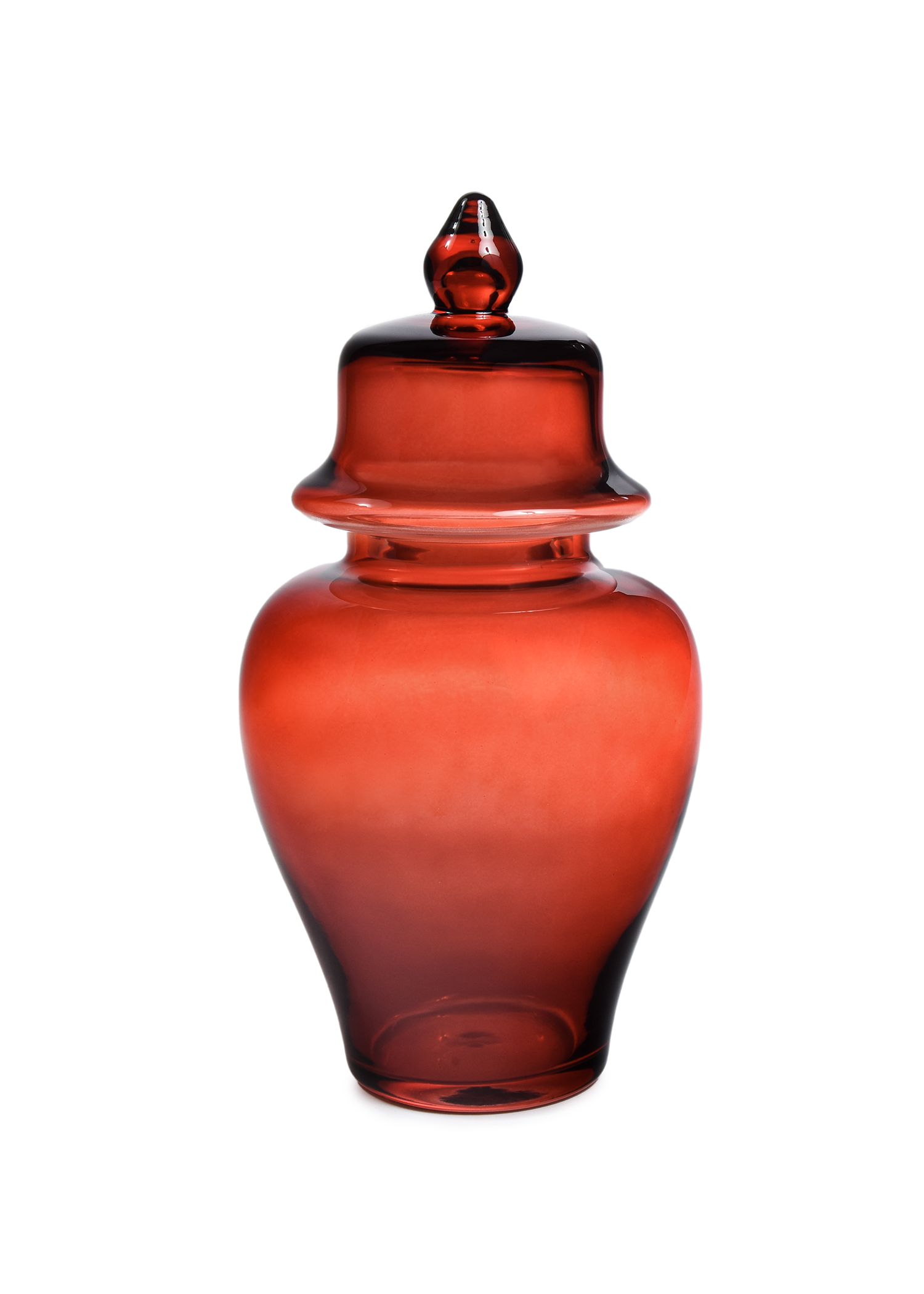 Red Glass Jar Large