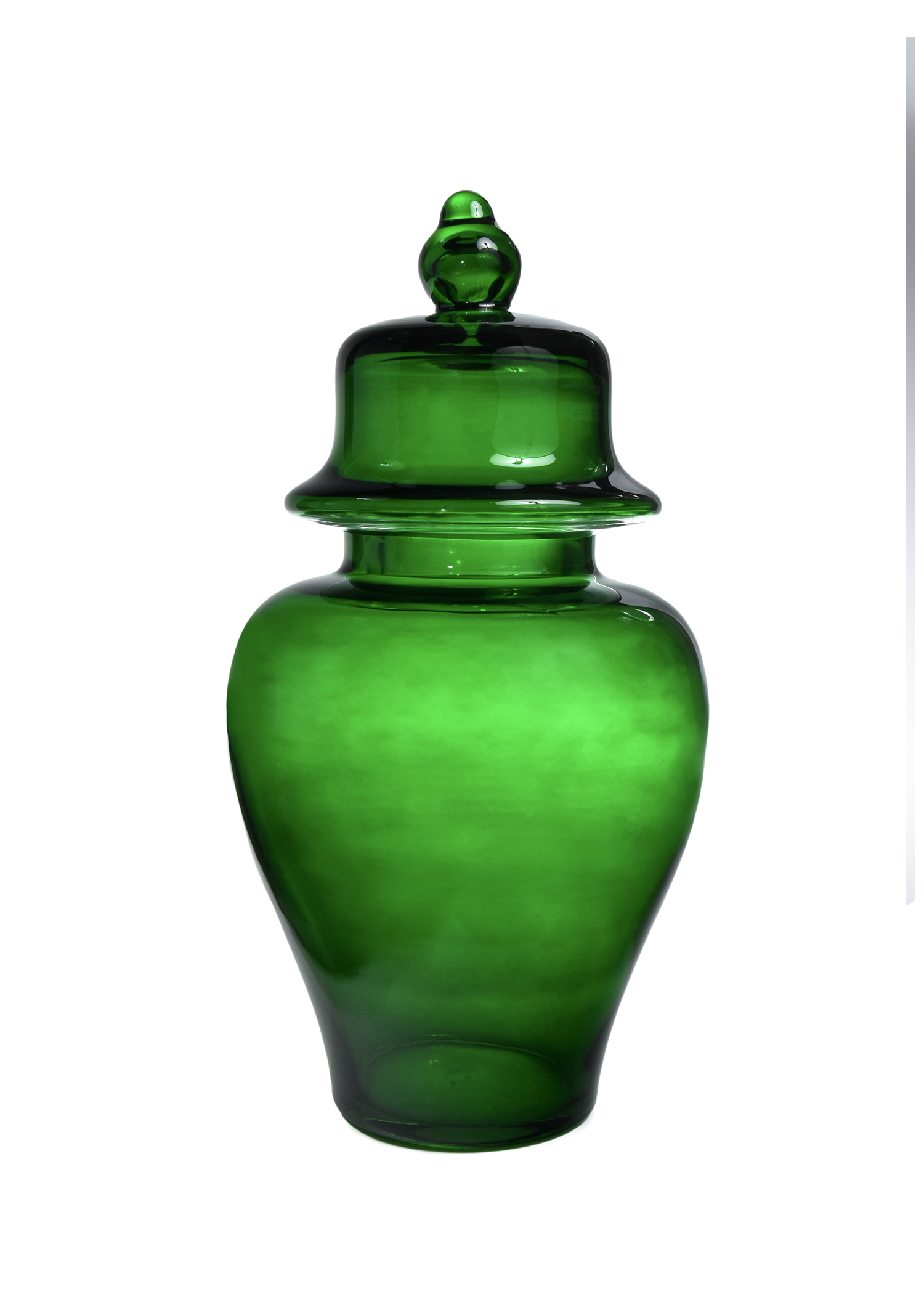Green Glass Jar Large
