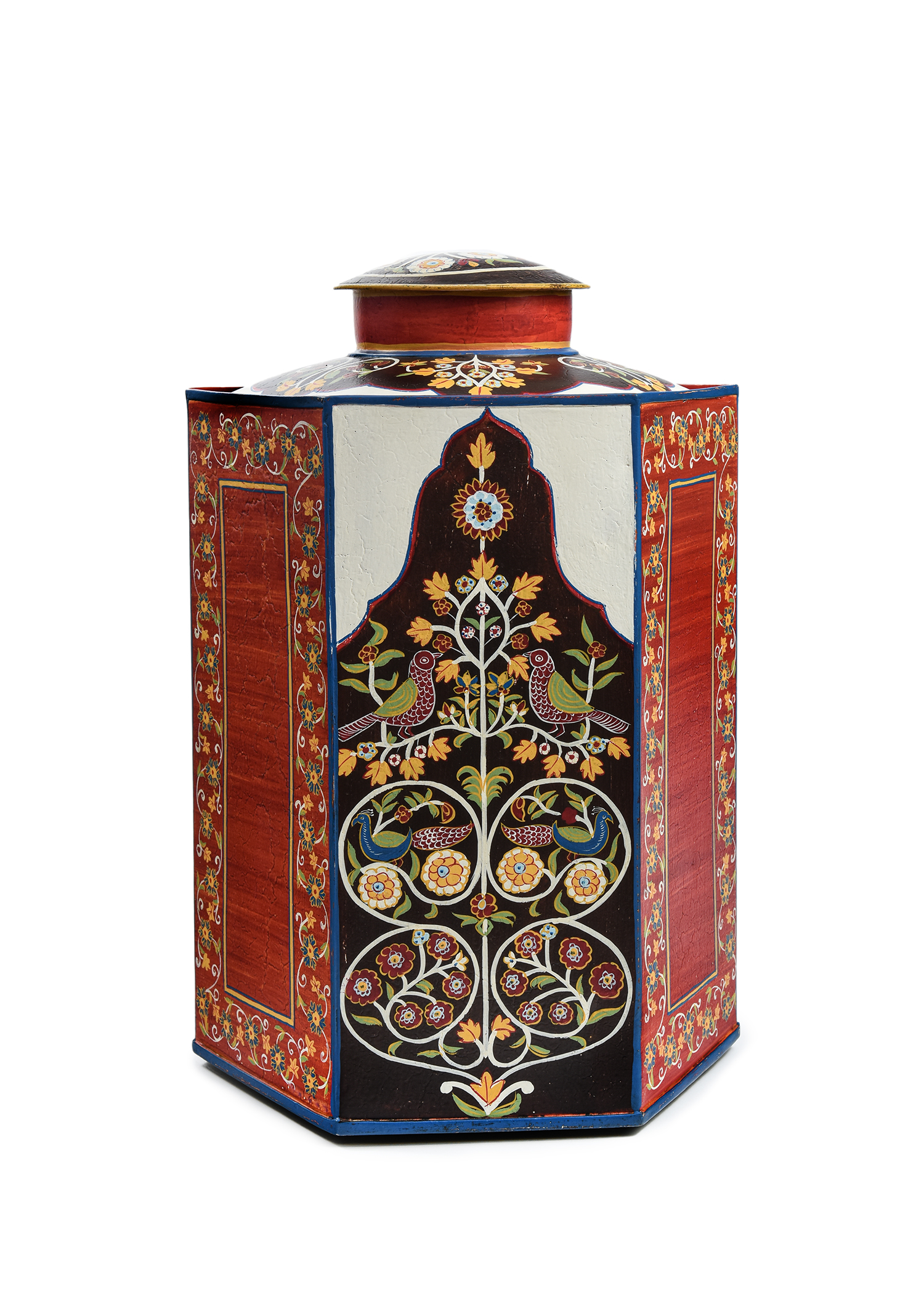 Chinese Style Red Metal Jar