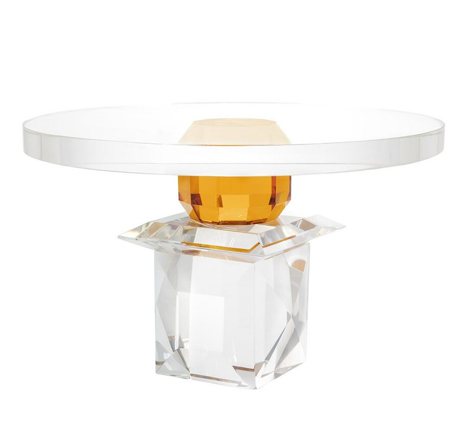 Crystal Raised Plate Clear Amber