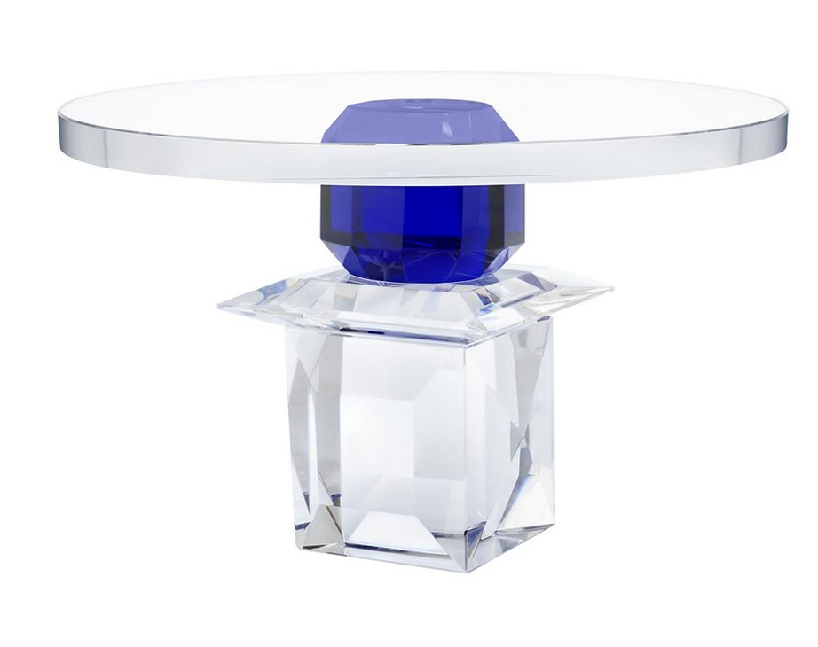Crystal Raised Plate Clear Blue