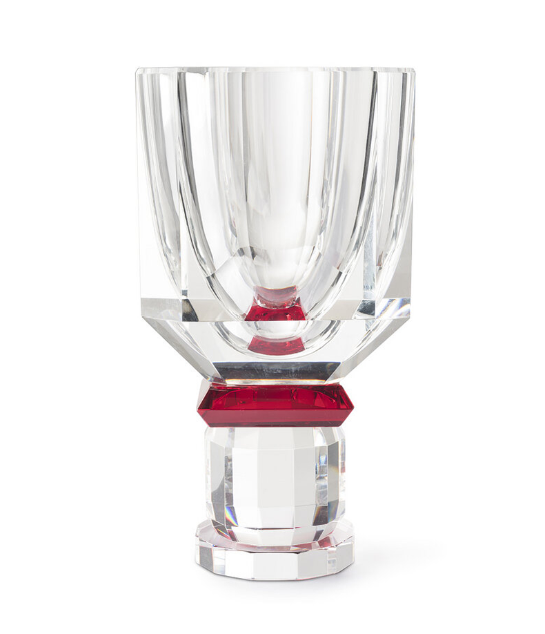 Crystal Vase Red Clear