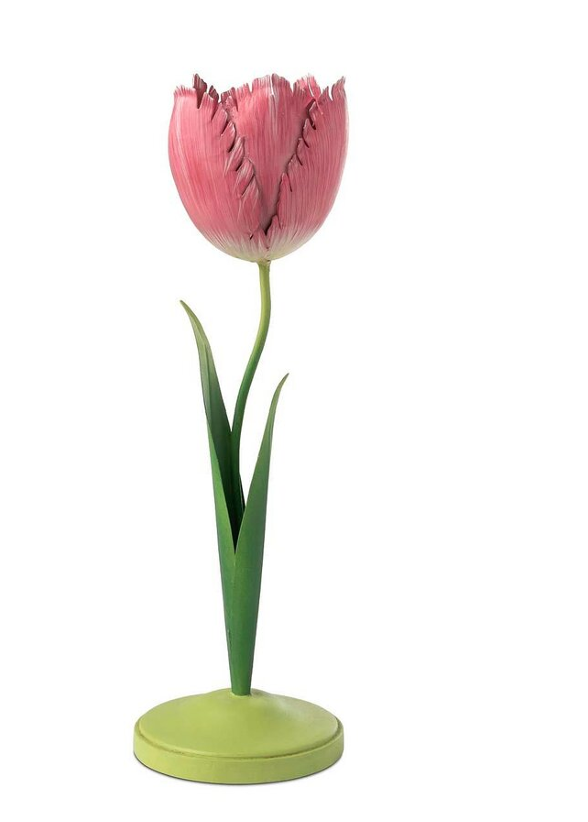Full Pink Tulip Candle Holder