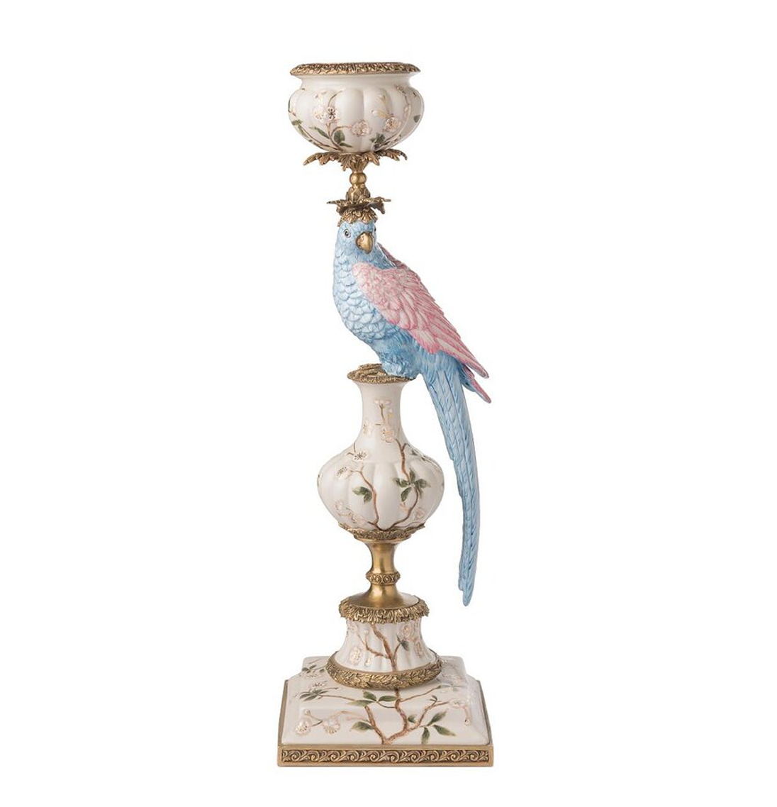 White Parrot Candle Stand