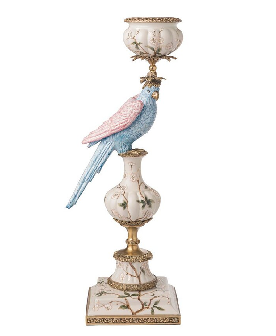 White Parrot Candle Stand 2