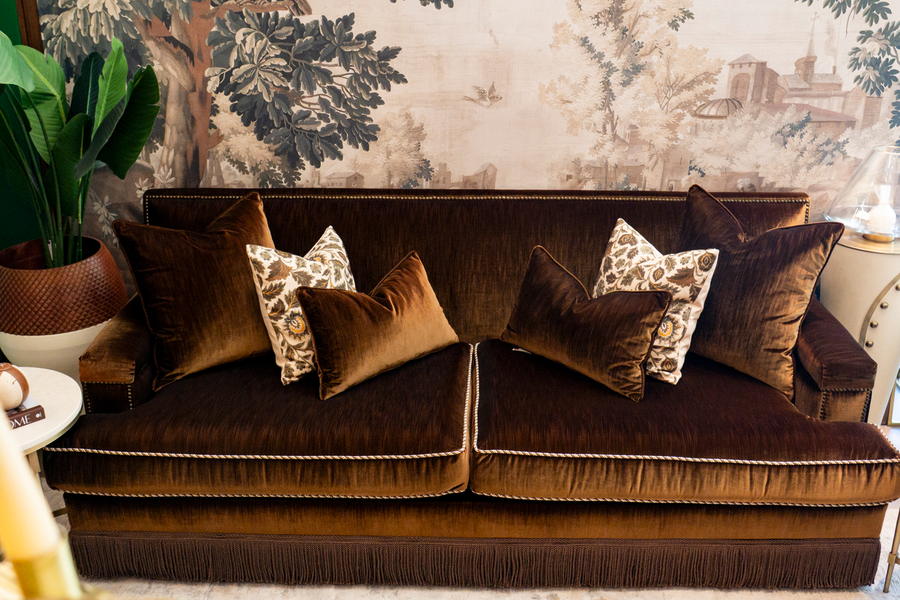 Brown Velvet Sofa