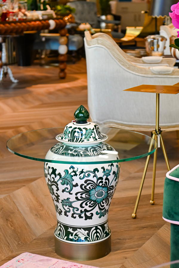 Noura Green White Jar Coffee Table