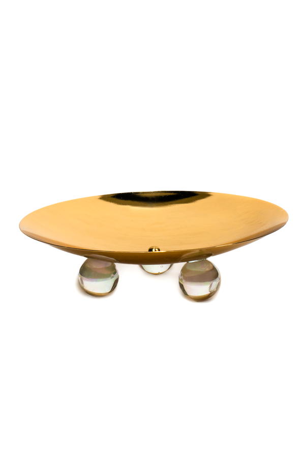 Transparent Ball Leg Gold Tray Medium
