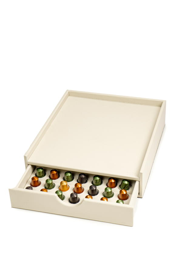 White Leather Coffee Tray