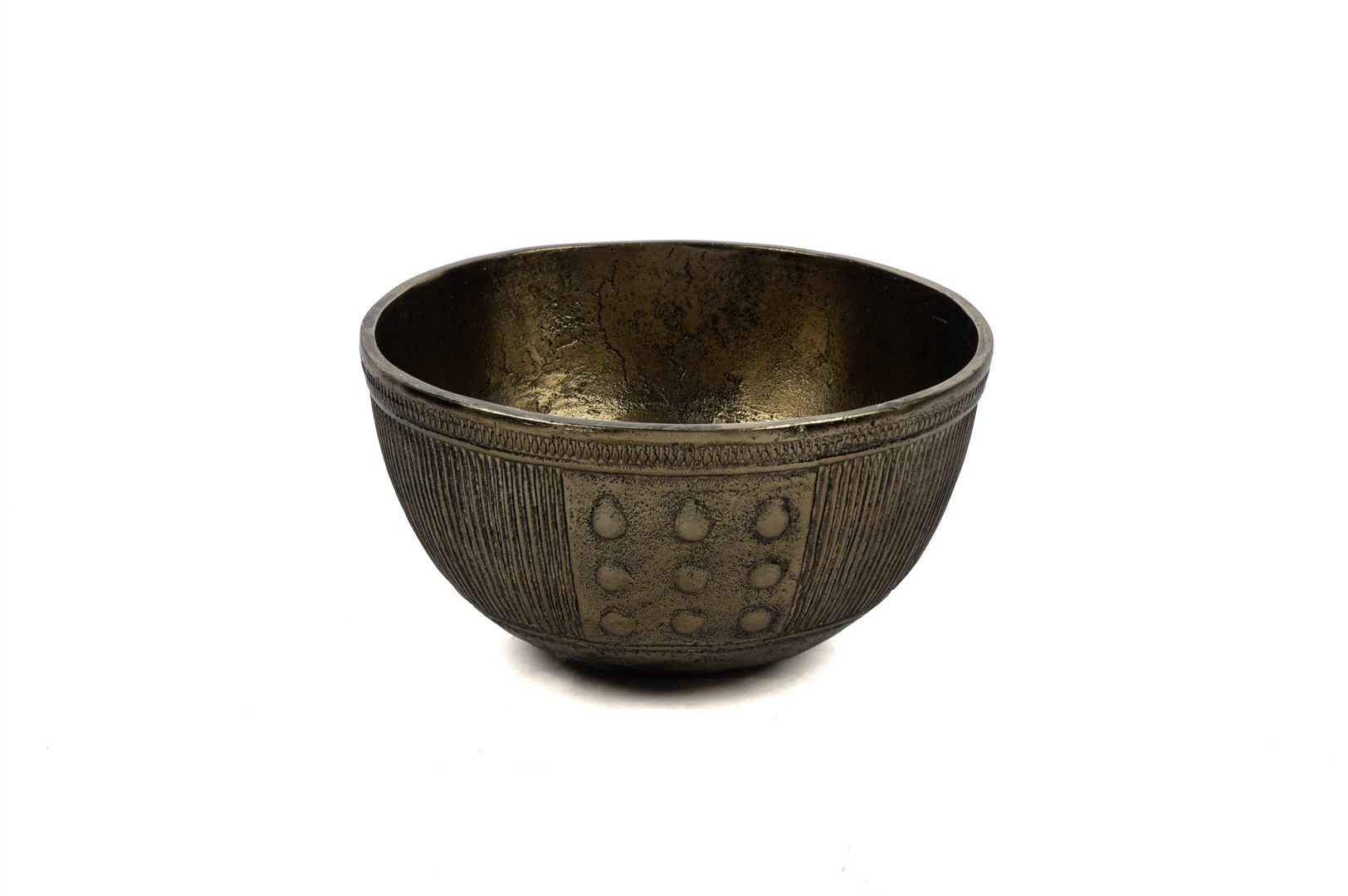 Antique Bronze Sculptural Bowl – Small