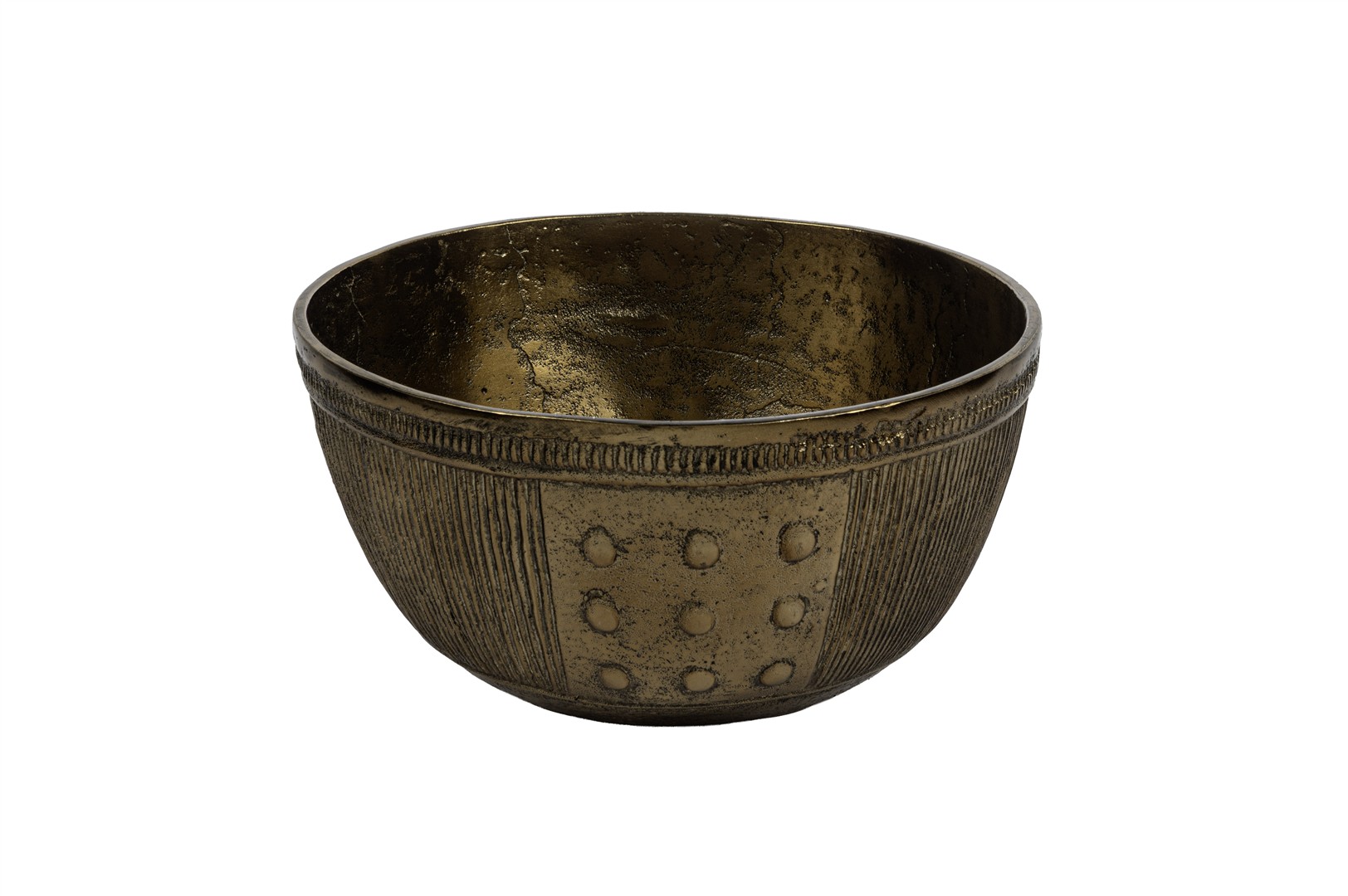 Antique Bronze Sculptural Bowl – Large