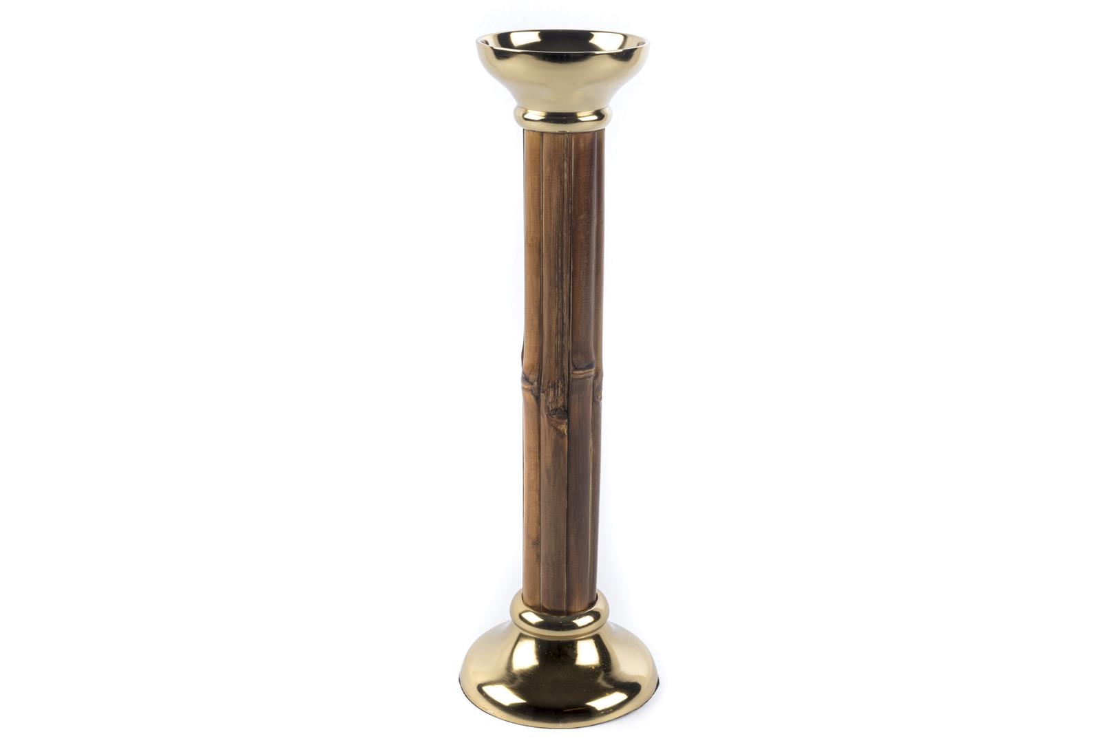 Gold Bamboo Candleholder – Tall