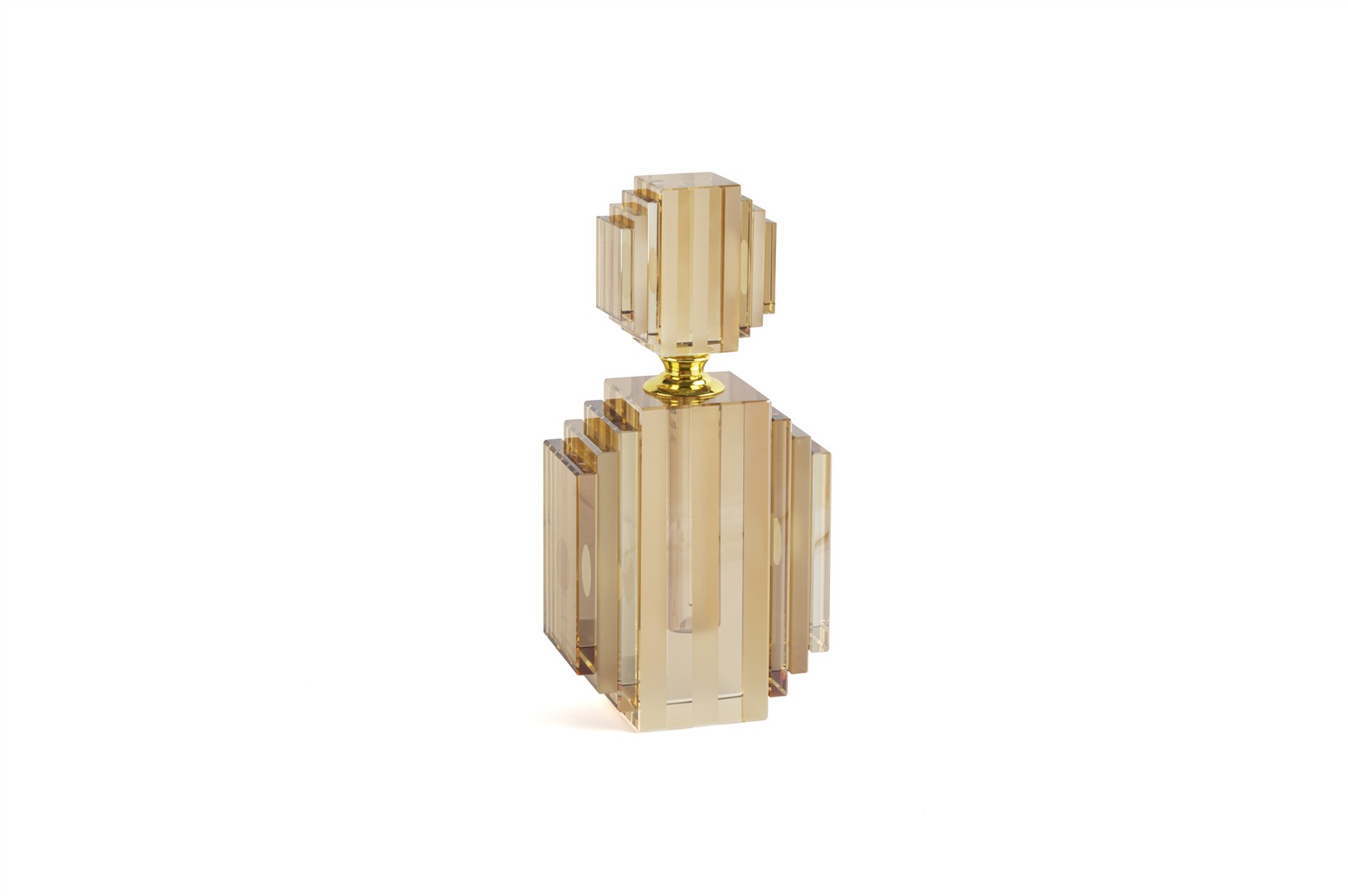 Champagne Ribbed Crystal Decorative Bottle