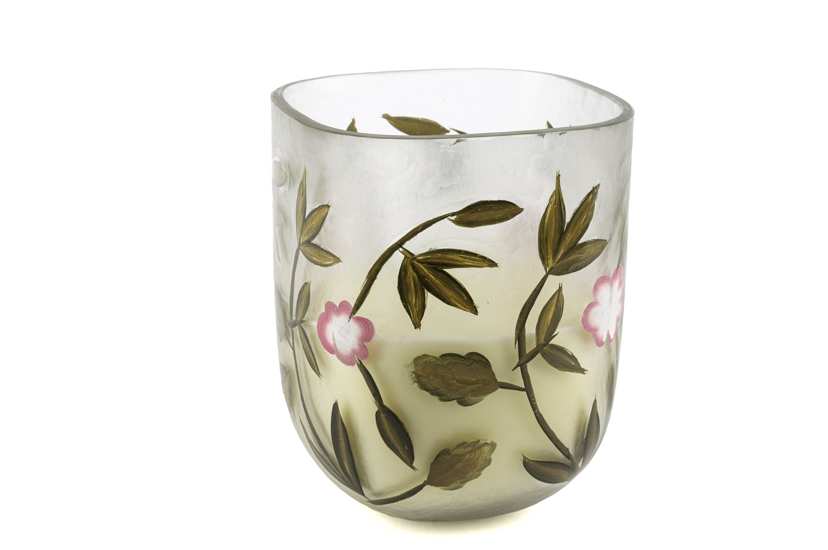 White Floral Glass Scented Candle – Small