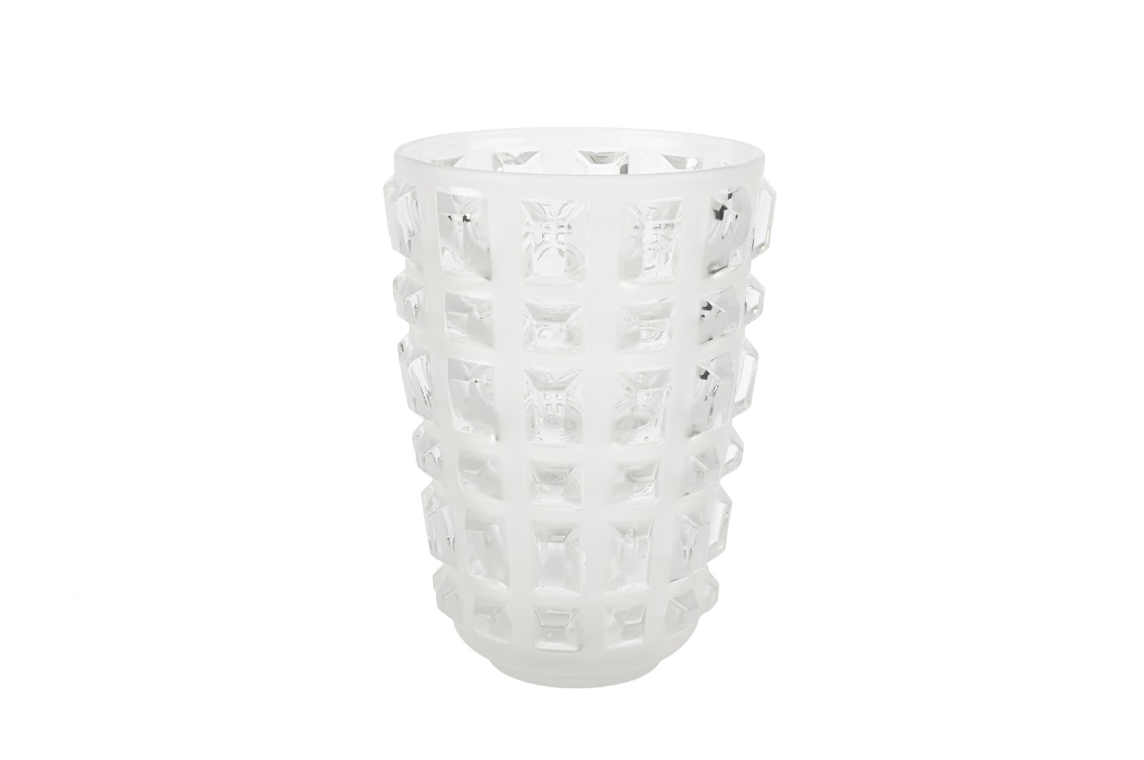Embossed Crystal Cube Vase – Large