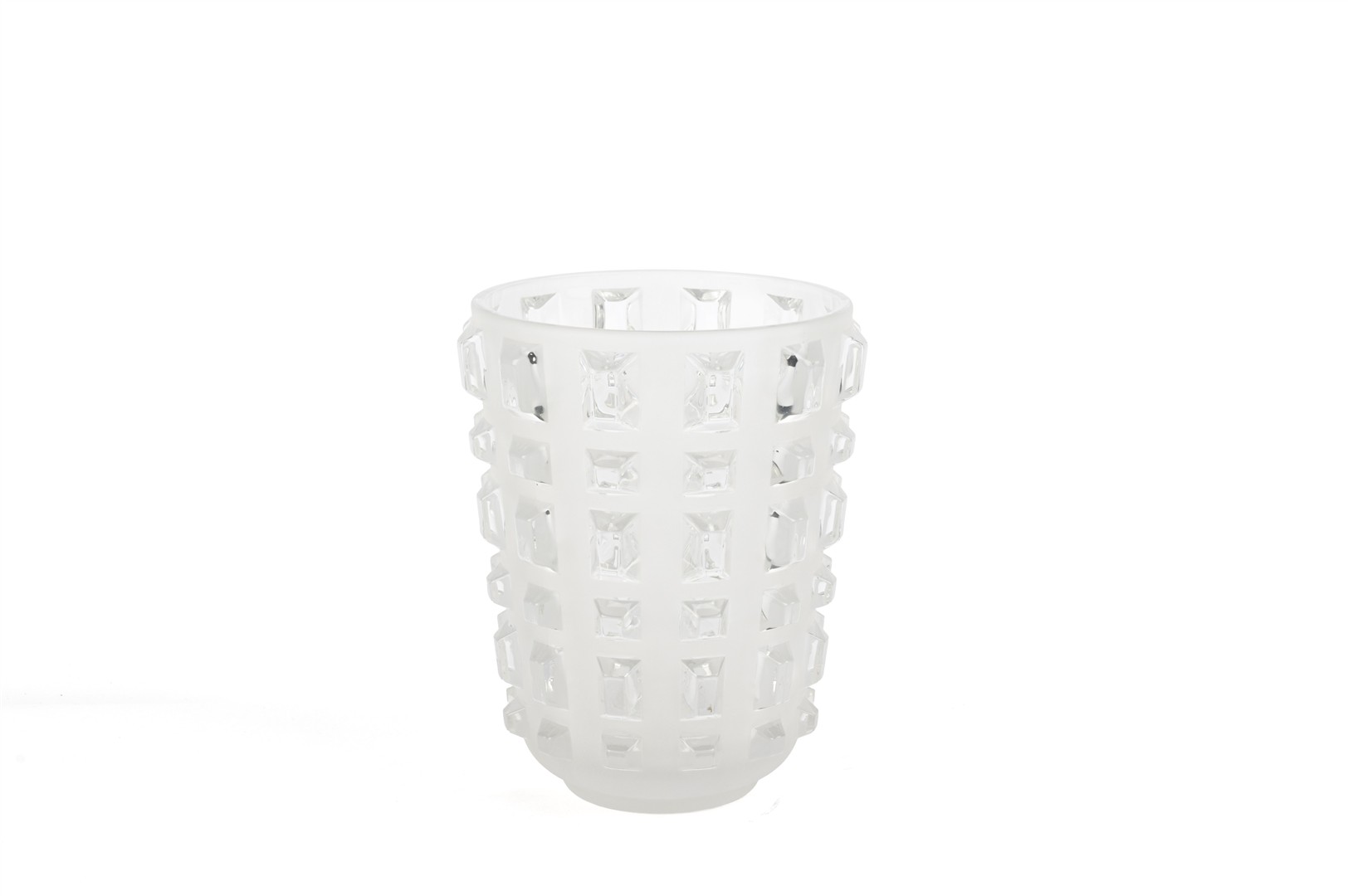 Embossed Crystal Cube Vase – Small