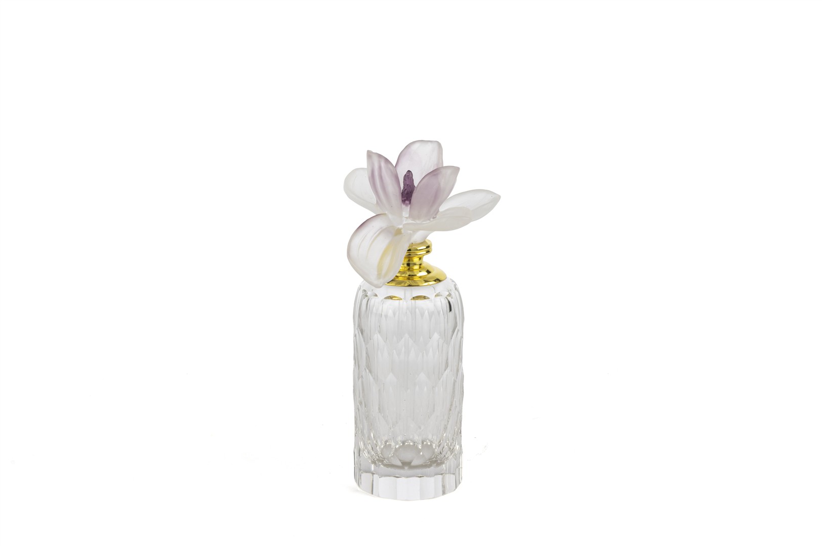 Decorative Glass Bottle Pink Flower Topper