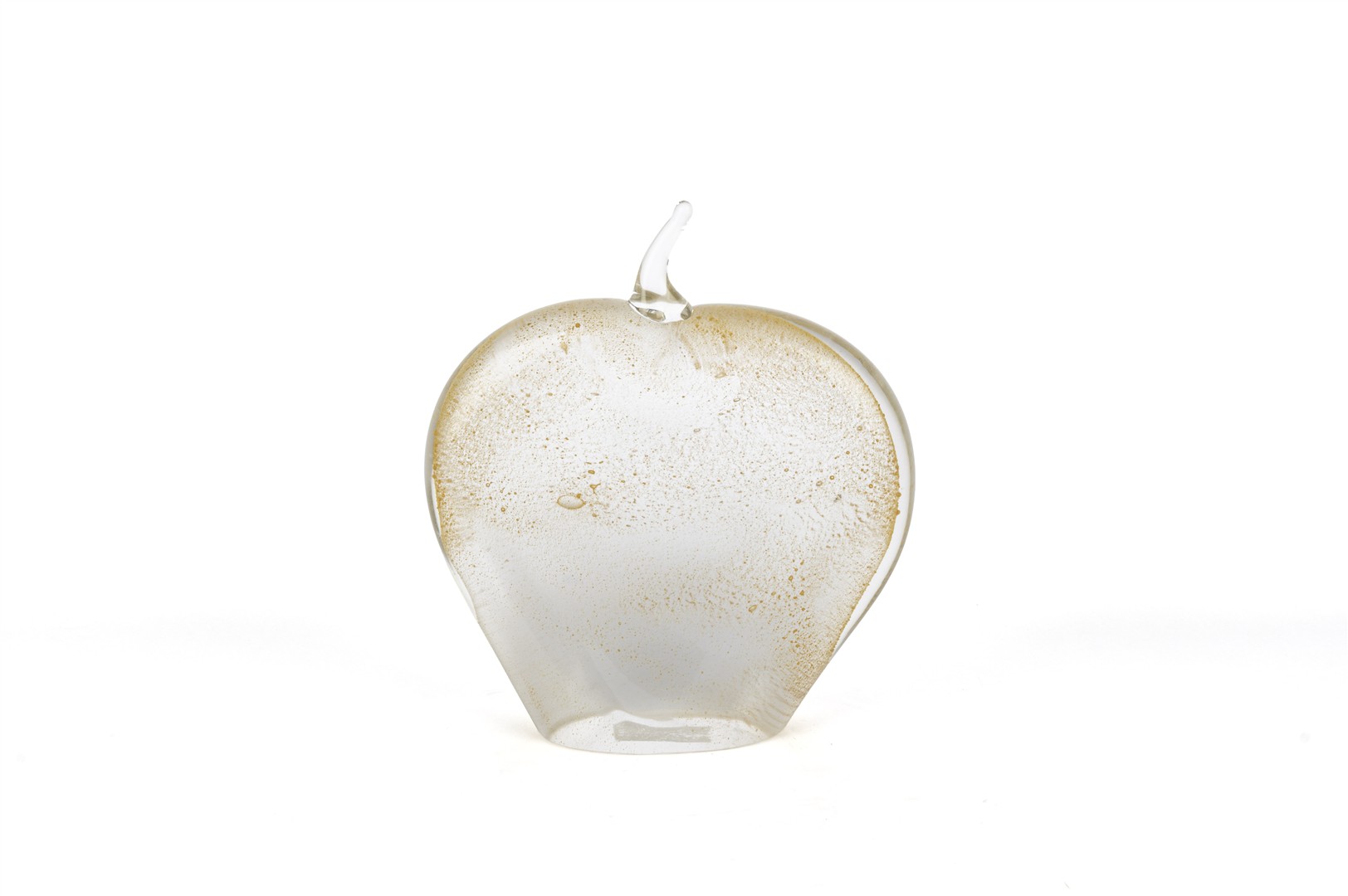 Gold Shimmer Glass Apple Sculpture – Large