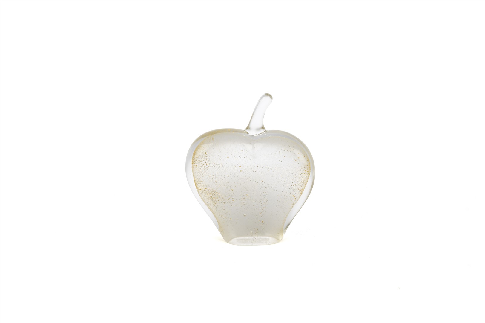 Gold Shimmer Glass Apple Sculpture – Small