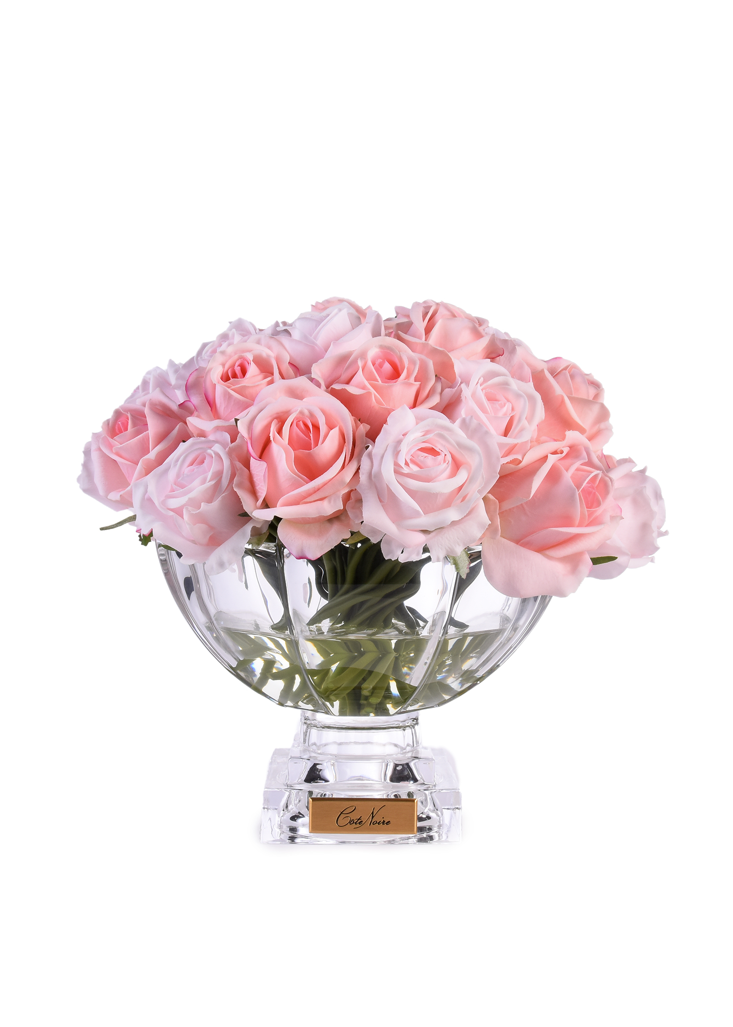 Centerpiece Pink Rose Buds Silver