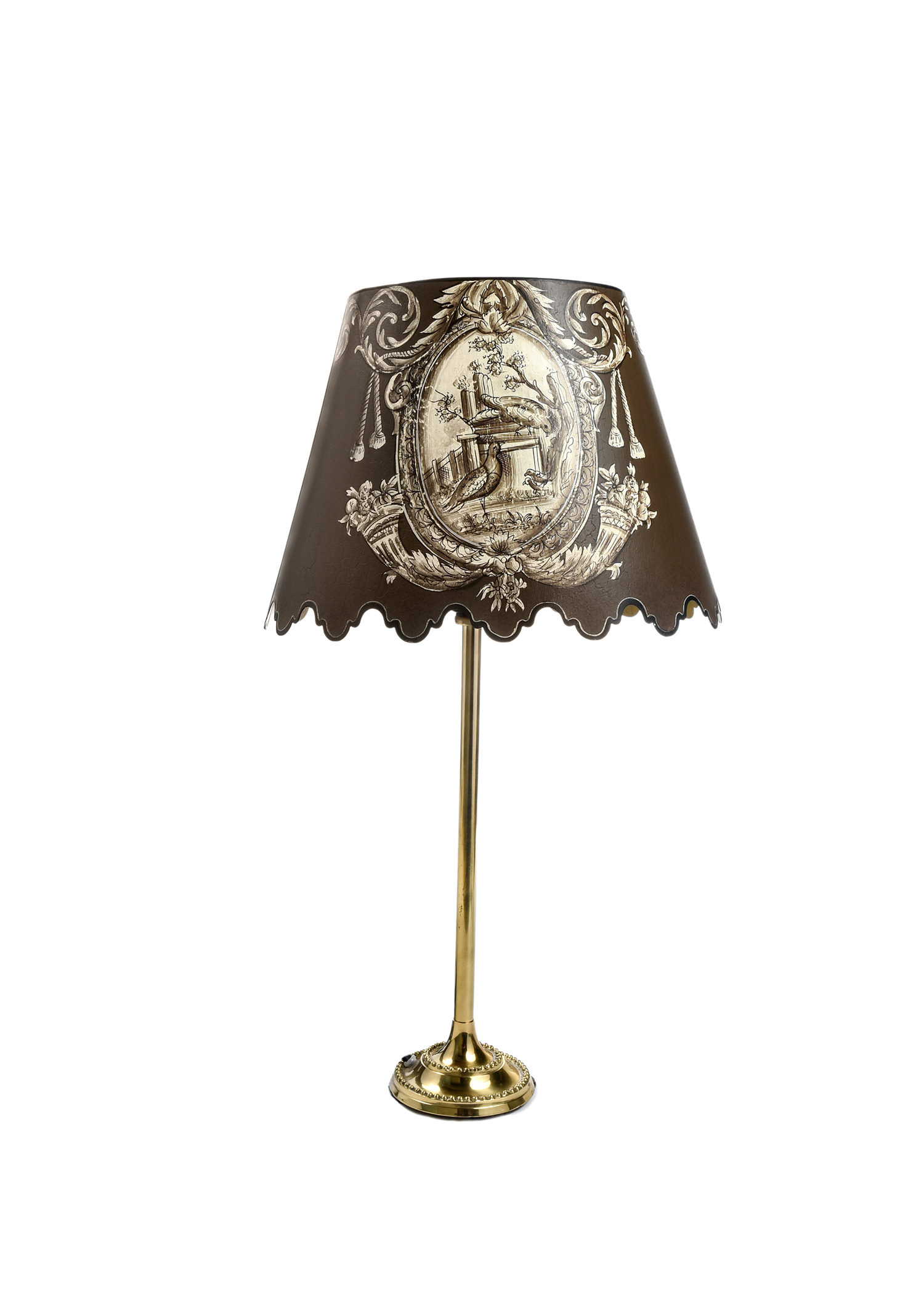Chinese Style Brown Metal Table Lamp