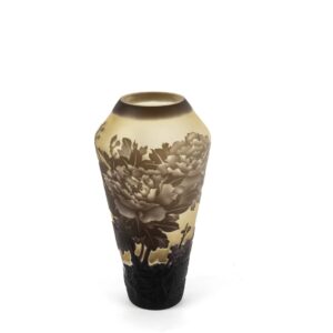 Brown Floral Art Glass Vase - Small